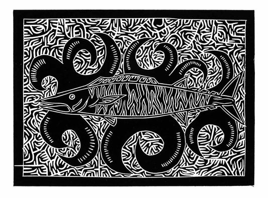 JOEL SAM | 'Wahoo Mackerel' | Linocut Print