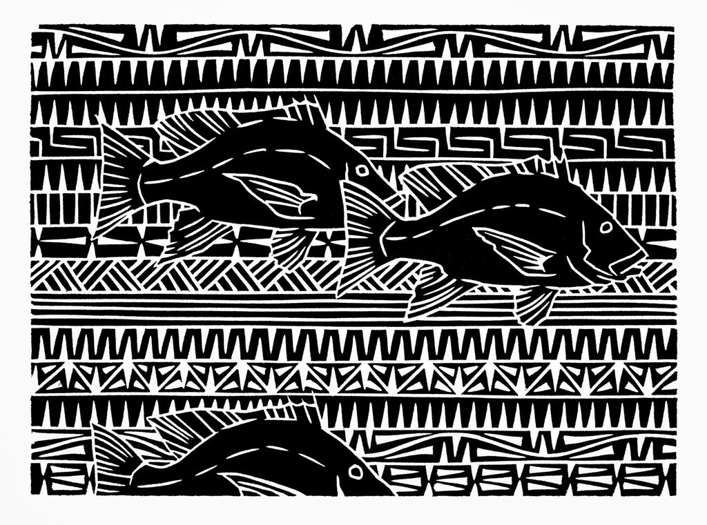 BRIAN ROBINSON | 'Red Emperor Motif' | Linocut Print
