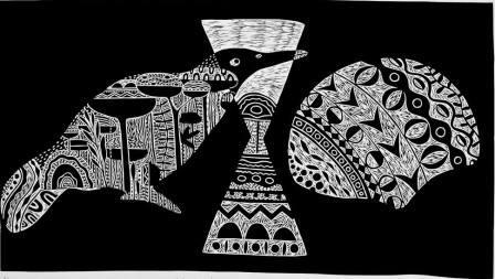 ZANE SAUNDERS | 'Time Keeper' | Linocut