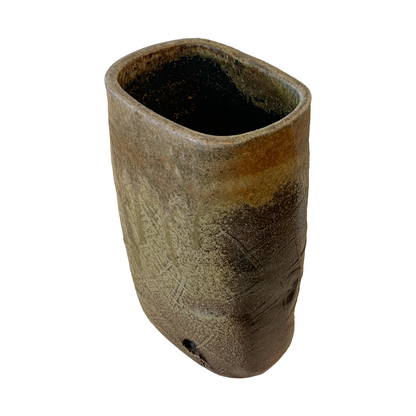 LACHLAN MACKEE | ‘Altered Vase’ | 2025 | Wheel-thrown Stoneware / Wood-fired in Anagama kiln 100hrs