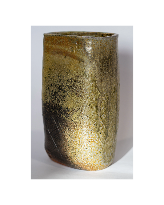 LACHLAN MACKEE | ‘Altered Vase’ | 2025 | Wheel-thrown Stoneware / Wood-fired in Anagama kiln 100hrs