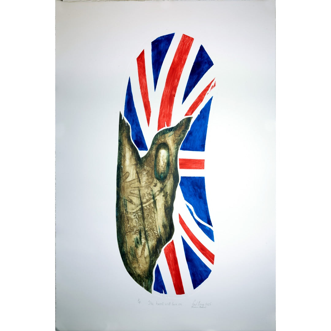 PAUL BONG | 'The Heart Will Live On' | 2026 | Hand coloured intaglio etching | H 1120 x W 800 mm