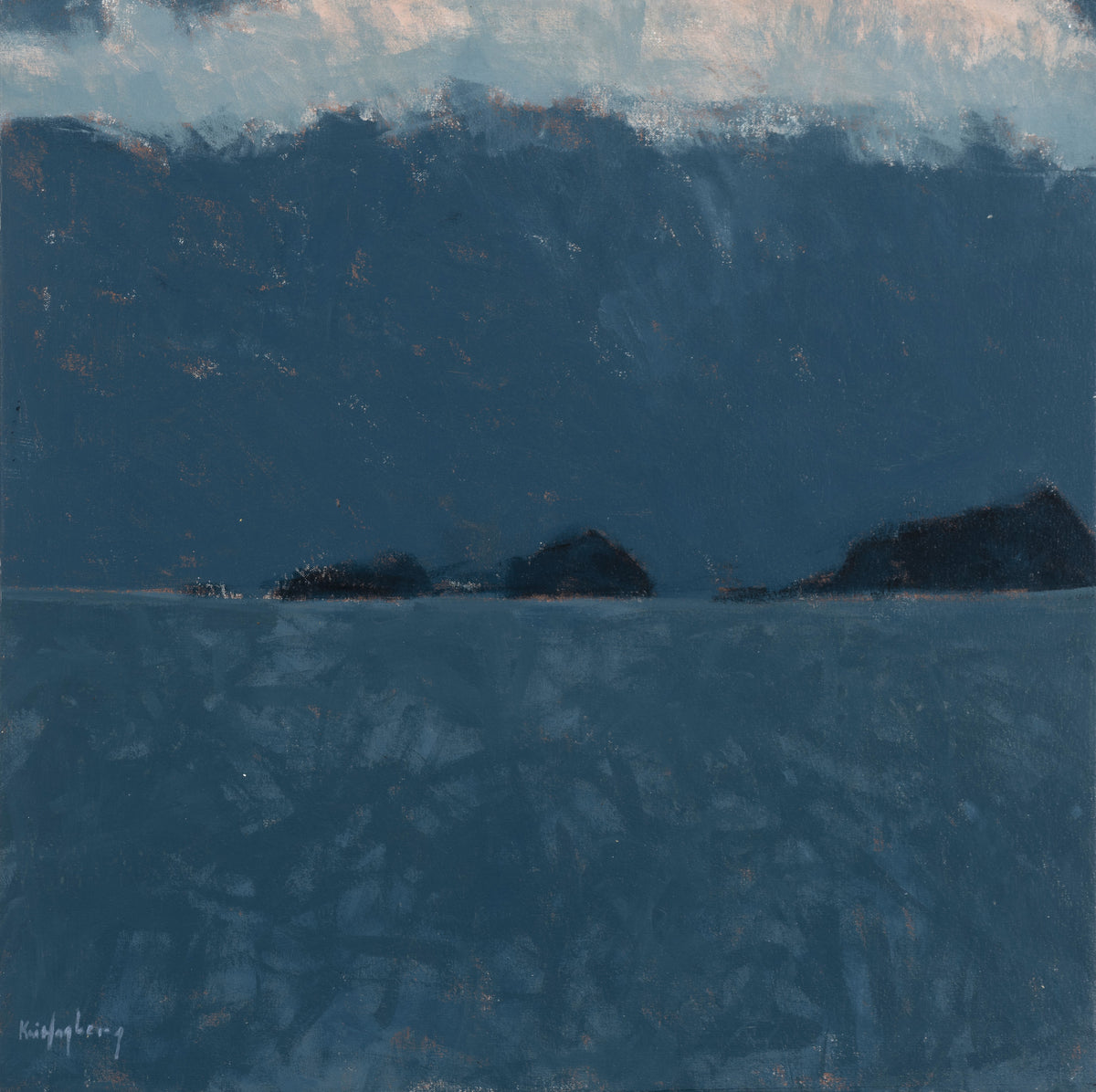 KAI HAGBERG | 'Seascape at dawn No.1' | 2025 | Acrylic on canvas | H 653 x W 653 mm
