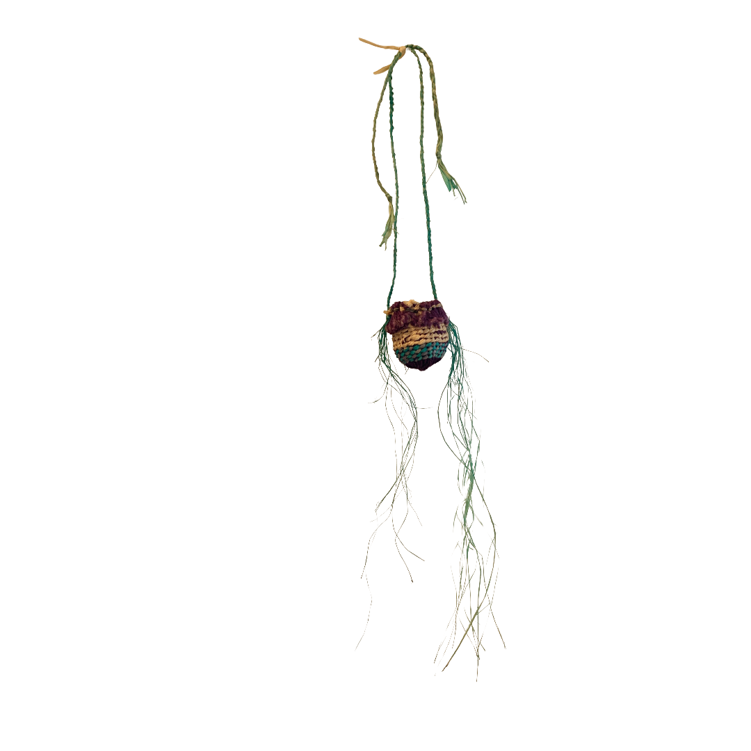 PAULA SAVAGE - Moa Island | 'Migi Bag #168' - Aqua + Purple  | Woven rafia + jute | 2026