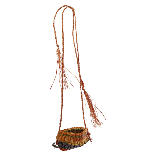 PAULA SAVAGE - Moa Island | 'Migi Bag #174' - Orange, Blue + Yellow | Woven rafia + jute | 2026