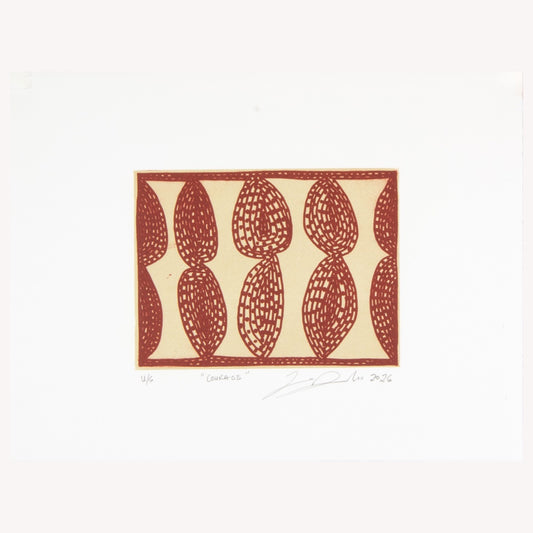 ZANE SAUNDERS | 'Courage (red)' | 2026 | Plate lithograph | H 144 x W 194 mm
