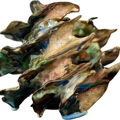 KIM NOLAN | 'Finned Coral #2' | Mid-fire black clay, glaze, glass + sand
