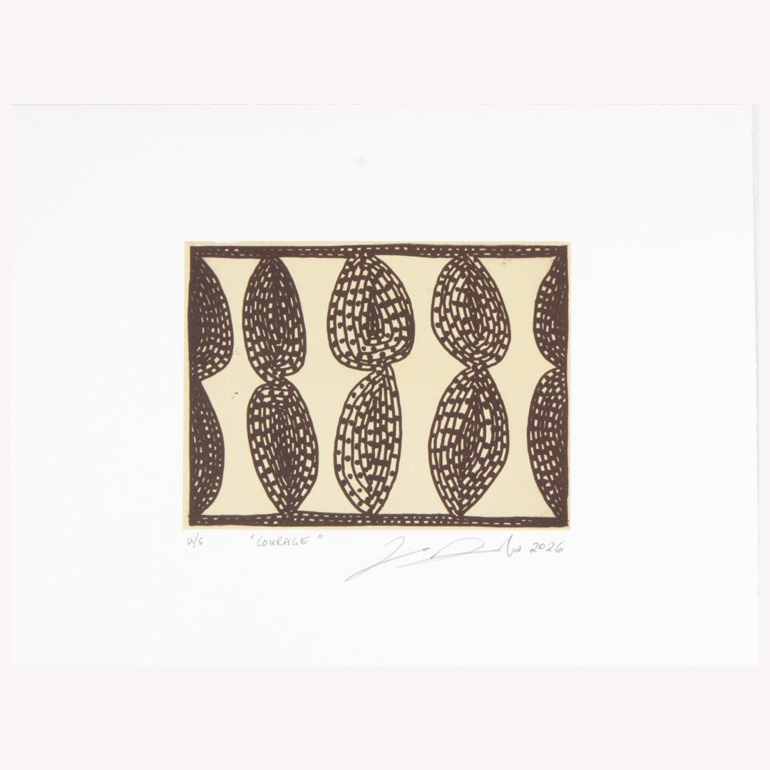 ZANE SAUNDERS | 'Courage (brown)' | 2026 | Plate lithograph | H 144 x W 194 mm