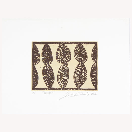 ZANE SAUNDERS | 'Courage (brown)' | 2026 | Plate lithograph | H 144 x W 194 mm