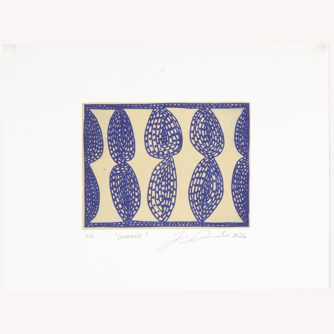 ZANE SAUNDERS | 'Courage (blue)' | 2026 | Plate lithograph | H 144 x W 194 mm
