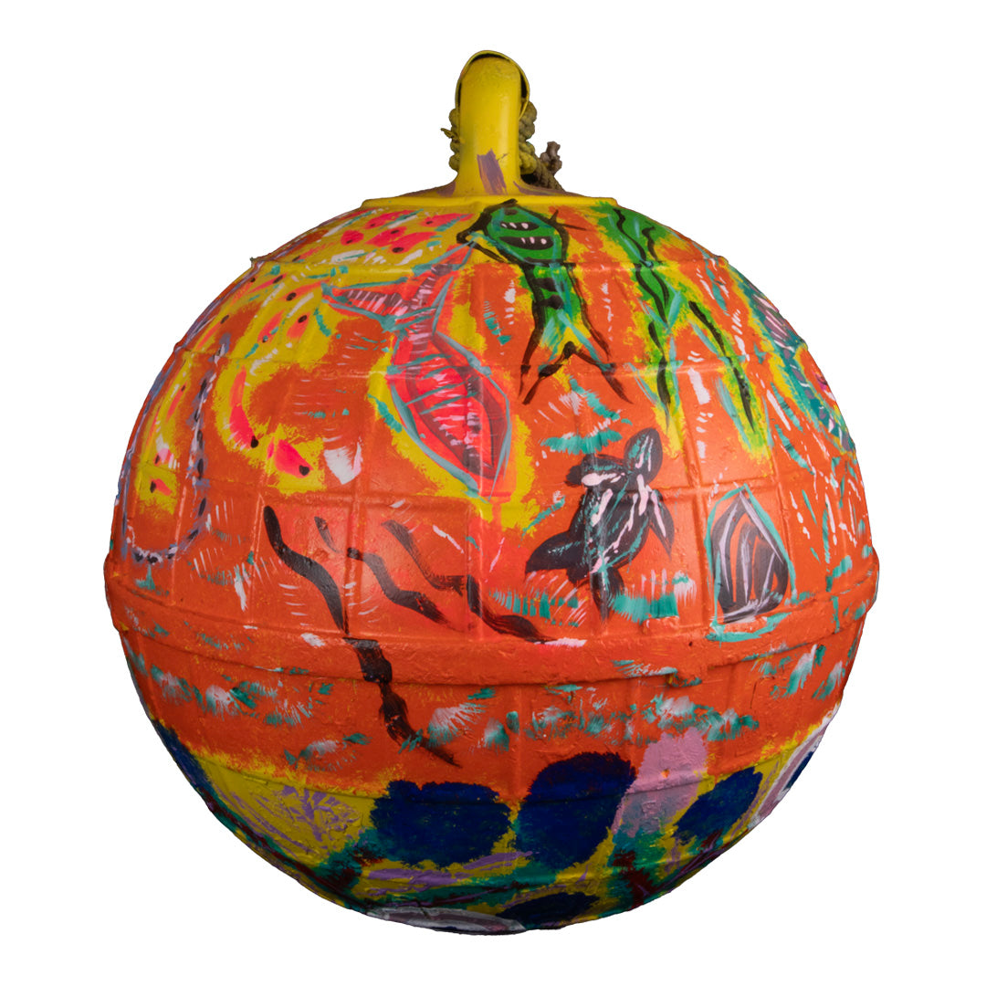 ELVERINA JOHNSON | 'Burriny (Saltwater)' | 2025 | Painted buoy using acrylic paint