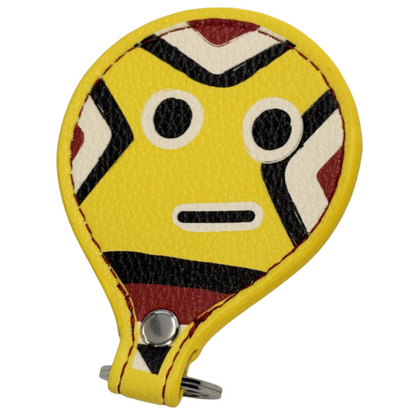 GIRRINGUN ART CENTRE |'Bagu Face Keyring' | Yellow leather