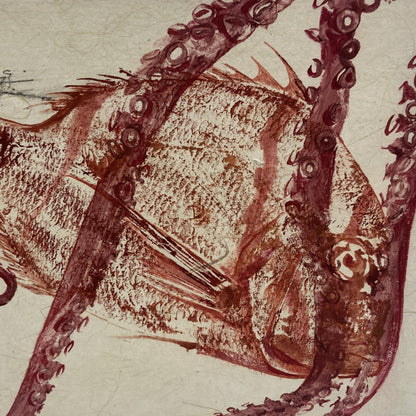 JANE DENNIS | 'Shadow of a Doubt' | Gyotaku print / ink + raw fish