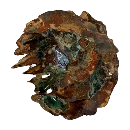 KIM NOLAN | 'Finned Coral #3' | Mid-fire black clay, glaze, glass + sand