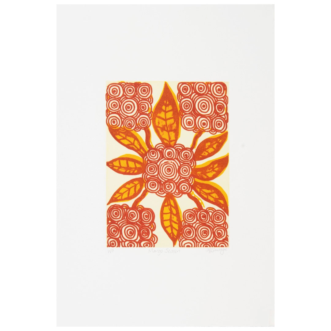 KASSANDRA SAVAGE | 'Mango Season' | 2026 | Plate lithograph | H 194 x W 145 mm