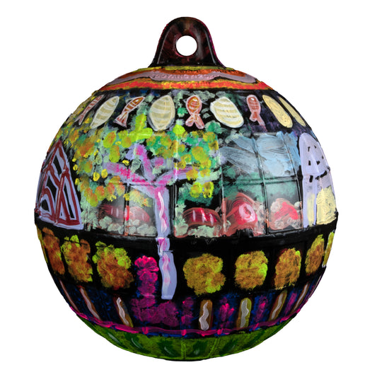 ELVERINA JOHNSON | 'Campfire' | 2025 | Painted buoy using acrylic paint