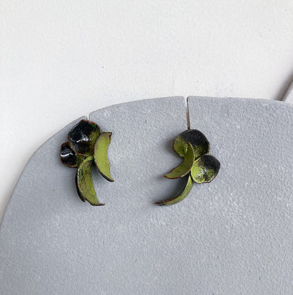LOIS HAYES | ‘Shifting Contours - Earrings 3’ | 2025 | Enamel / recycled copper/ sterling silver