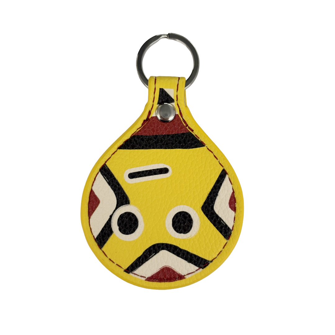 GIRRINGUN ART CENTRE |'Bagu Face Keyring' | Yellow leather