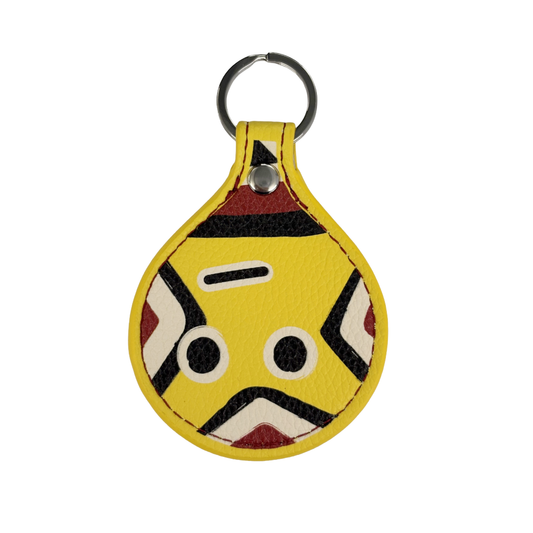 GIRRINGUN ART CENTRE |'Bagu Face Keyring' | Yellow leather