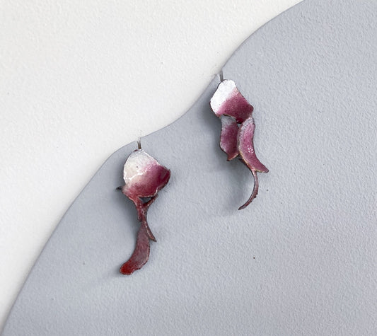 LOIS HAYES | ‘Shifting Contours - Earrings 4’ | 2025 | Enamel / recycled copper/ sterling silver