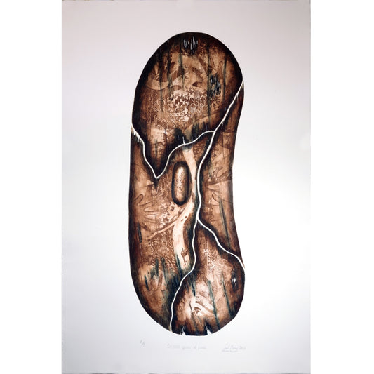 PAUL BONG | '50,000 years of peace' | 2026 | Hand coloured intaglio etching | H 1120 x W 800 mm