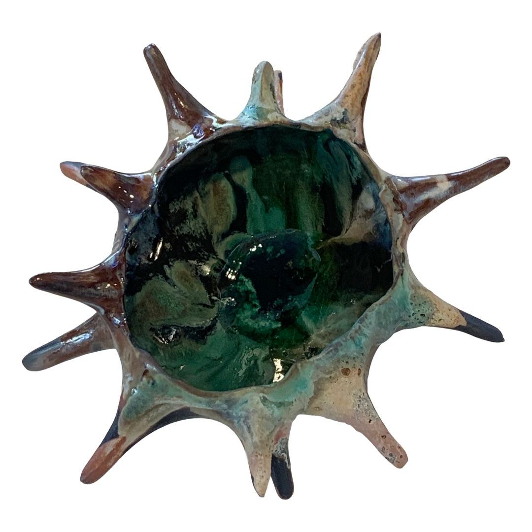 KIM NOLAN | 'Spikey Coral #6' | Mid-fire black clay, glaze, glass + sand