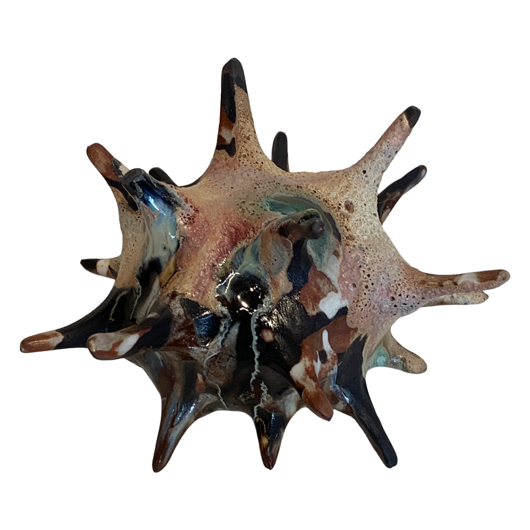 KIM NOLAN | 'Spikey Coral #6' | Mid-fire black clay, glaze, glass + sand
