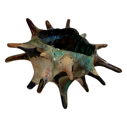 KIM NOLAN | 'Spikey Coral #6' | Mid-fire black clay, glaze, glass + sand