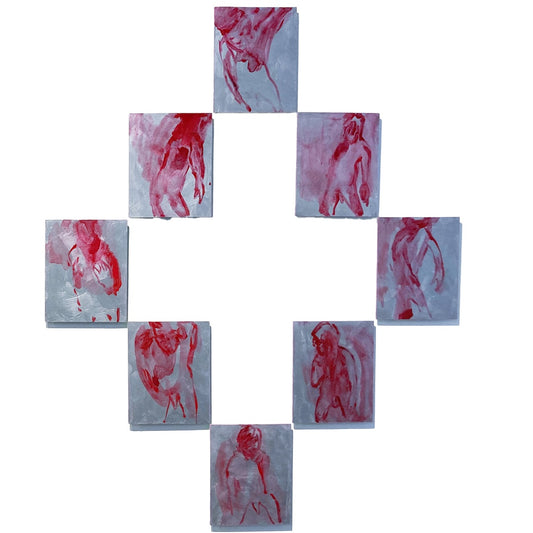 MARK MISIC | 'Red Rose - Shaman / dance of nobody' | 2025 | acrylic on board | H 1270 x W 1025 mm