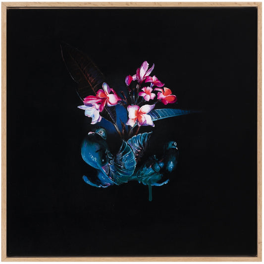 HANNAH MURRAY | 'Two little emerald doves sitting in a tree' | 2025 | acrylic on board | H 530 x W 530 mm