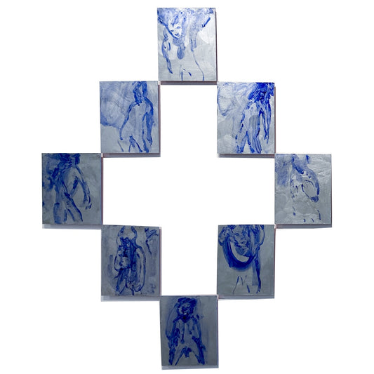 MARK MISIC | 'Blue Rose - shaman / dance of nobody'  | 2024 | acrylic on board | H 1270 x W 1025 mm