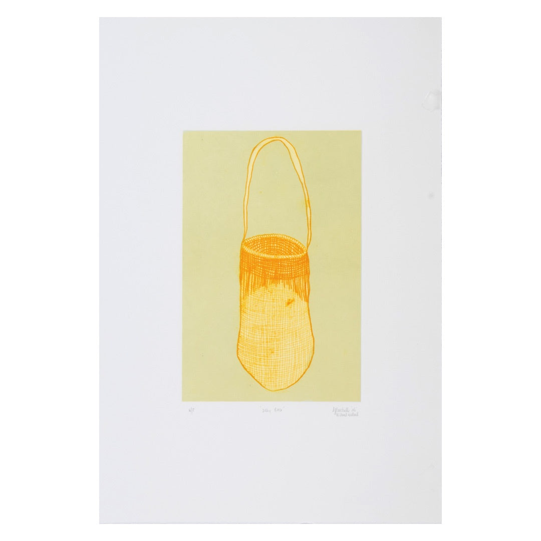 SHERYL J BURCHILL | 'Dilly Bag' | 2026 | Plate lithograph | H 300 x W 194 mm