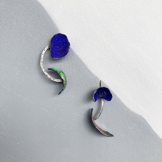 LOIS HAYES | ‘Shifting Contours - Earrings 9’ | 2025 | Enamel / recycled copper/ sterling silver