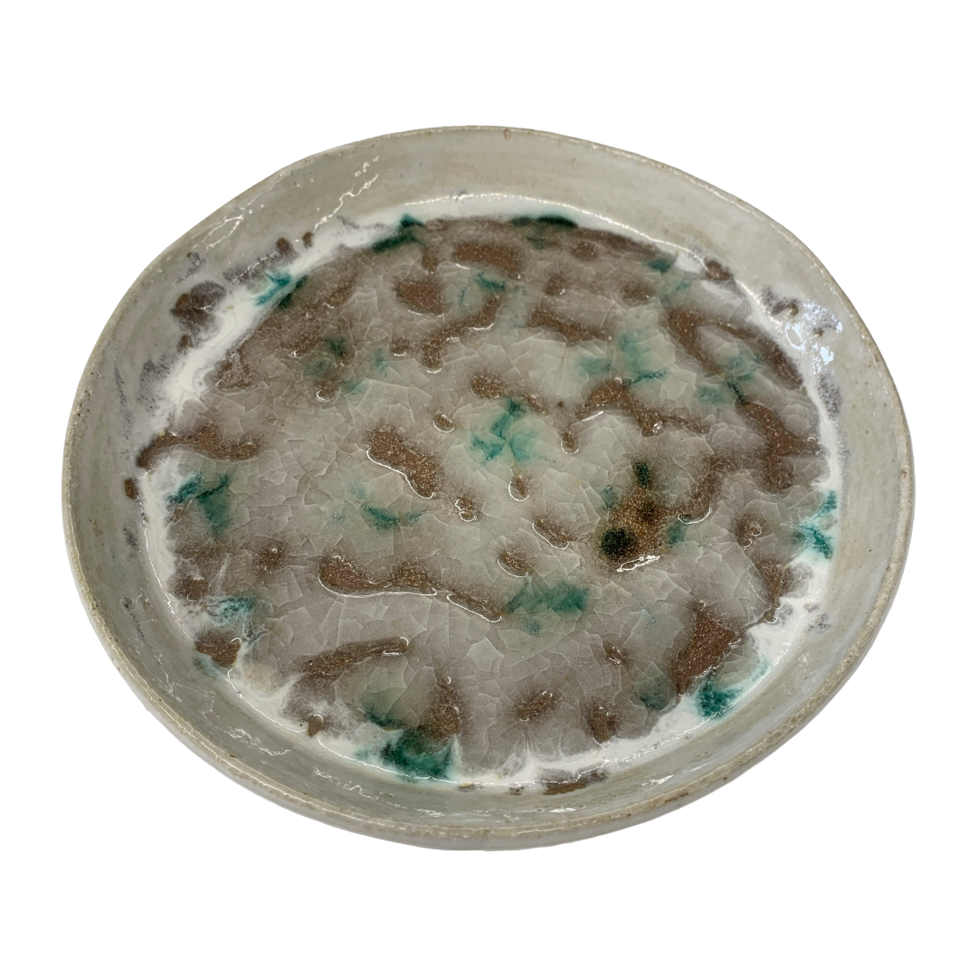 AKIKO HANAZAKI | ‘Amedama Glass Plate’ | Crackled Glaze | Ceramic Plate