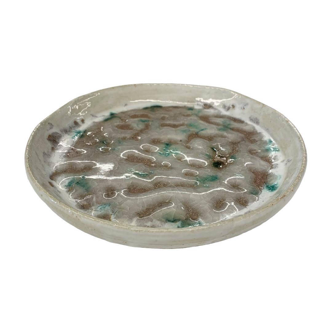 AKIKO HANAZAKI | ‘Amedama Glass Plate’ | Crackled Glaze | Ceramic Plate