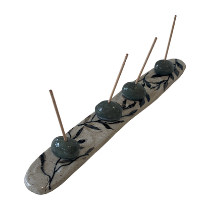 AKIKO HANAZAKI | ‘Small Olive Holder’ | 6 Olive Indented Ceramic Plate / Dish