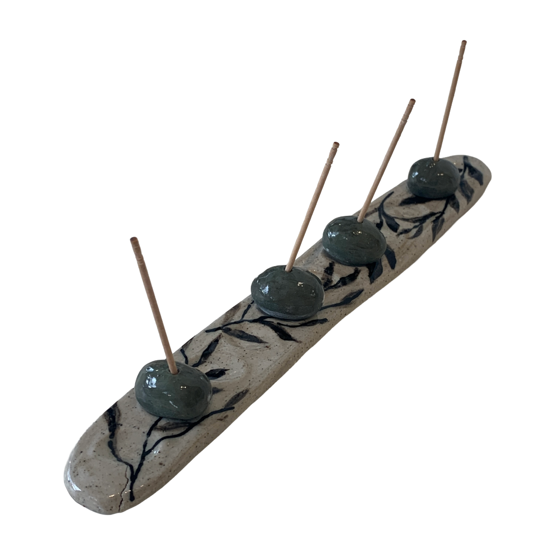 AKIKO HANAZAKI | ‘Medium Olive Holder’ | 11 Olive Indented Ceramic Plate / Dish