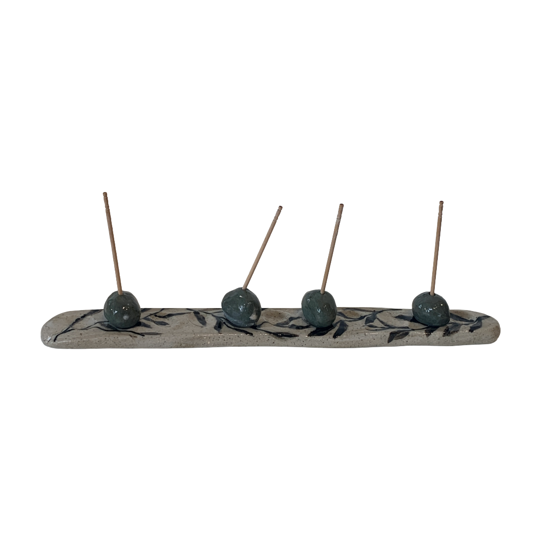 AKIKO HANAZAKI | ‘Small Olive Holder’ | 6 Olive Indented Ceramic Plate / Dish