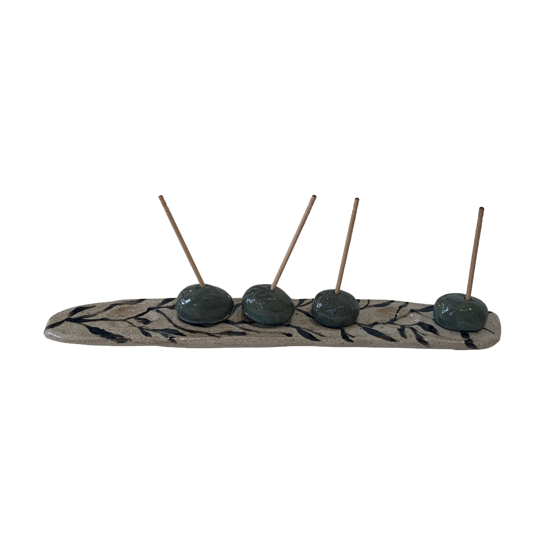 AKIKO HANAZAKI | ‘Medium Olive Holder’ | 11 Olive Indented Ceramic Plate / Dish