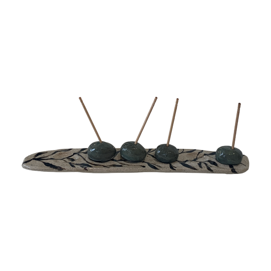 AKIKO HANAZAKI | ‘Medium Olive Holder’ | 11 Olive Indented Ceramic Plate / Dish