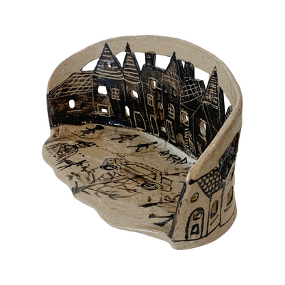 AKIKO HANAZAKI | Decorative Christmas Village #2 - Curved’ | Hand Built / Drawing