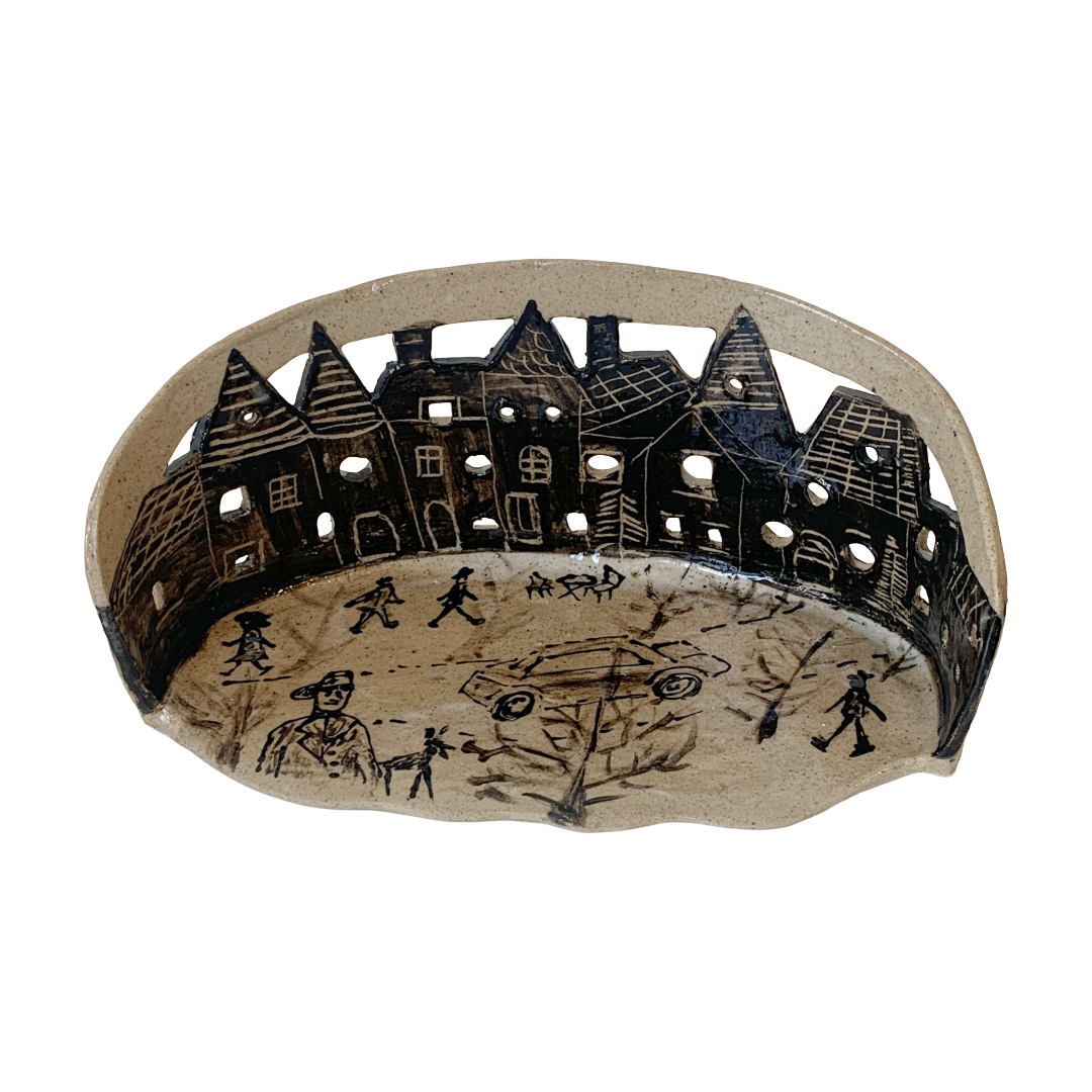 AKIKO HANAZAKI | Decorative Christmas Village #2 - Curved’ | Hand Built / Drawing