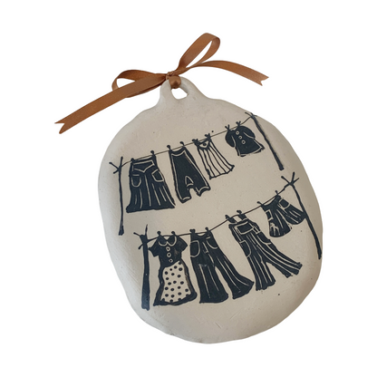 AKIKO HANAZAKI | Decorative House & Laundry Small Dish’ | Hand Built / Drawing / With Ribbon