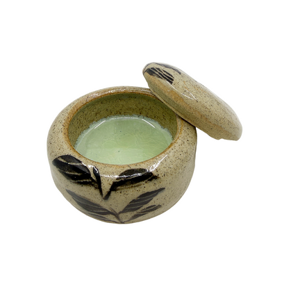 AKIKO HANAZAKI | 'Leaf Ring Box' | Hand built ceramic + green glass powder