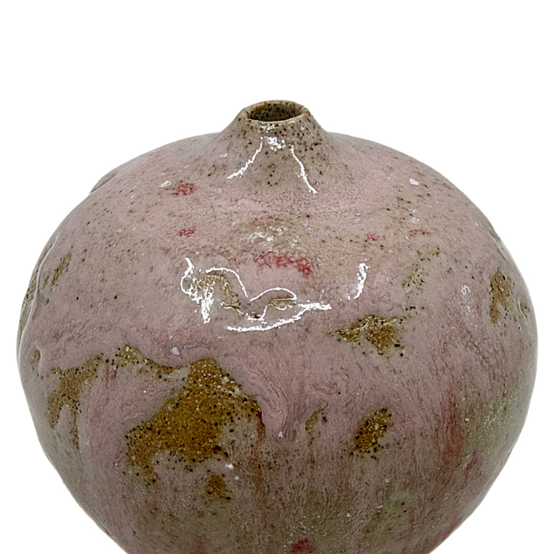 AKIKO HANAZAKI | 'Pink Peppermint Glaze Vase No 2'  | Hand built ceramic