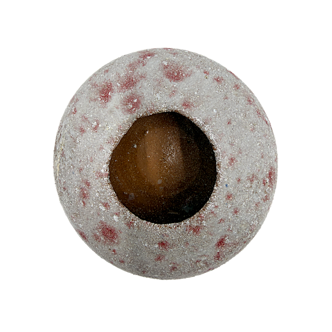 AKIKO HANAZAKI | 'Pink Peppermint Glaze Vase (Flat)'  | Hand built ceramic