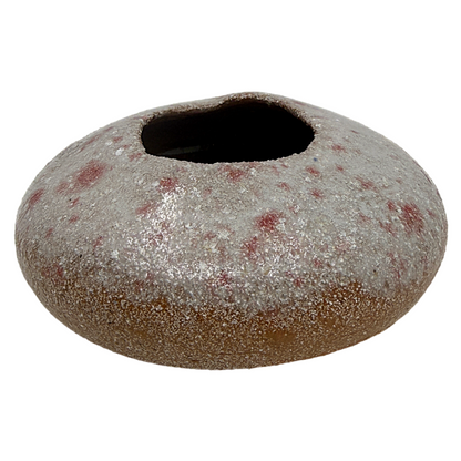 AKIKO HANAZAKI | 'Pink Peppermint Glaze Vase (Flat)'  | Hand built ceramic