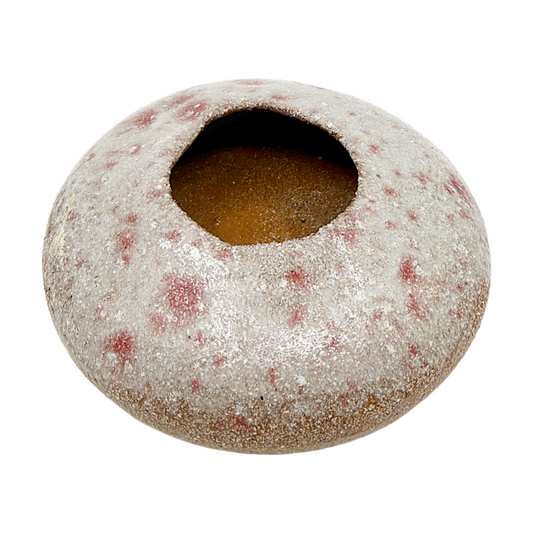 AKIKO HANAZAKI | 'Pink Peppermint Glaze Vase (Flat)'  | Hand built ceramic