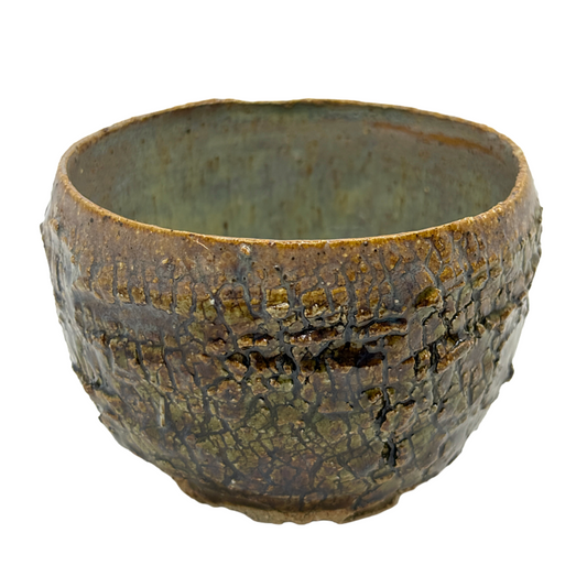 AKIKO HANAZAKI | 'Tree Bark & Jade Glaze Cup'  | Hand built ceramic