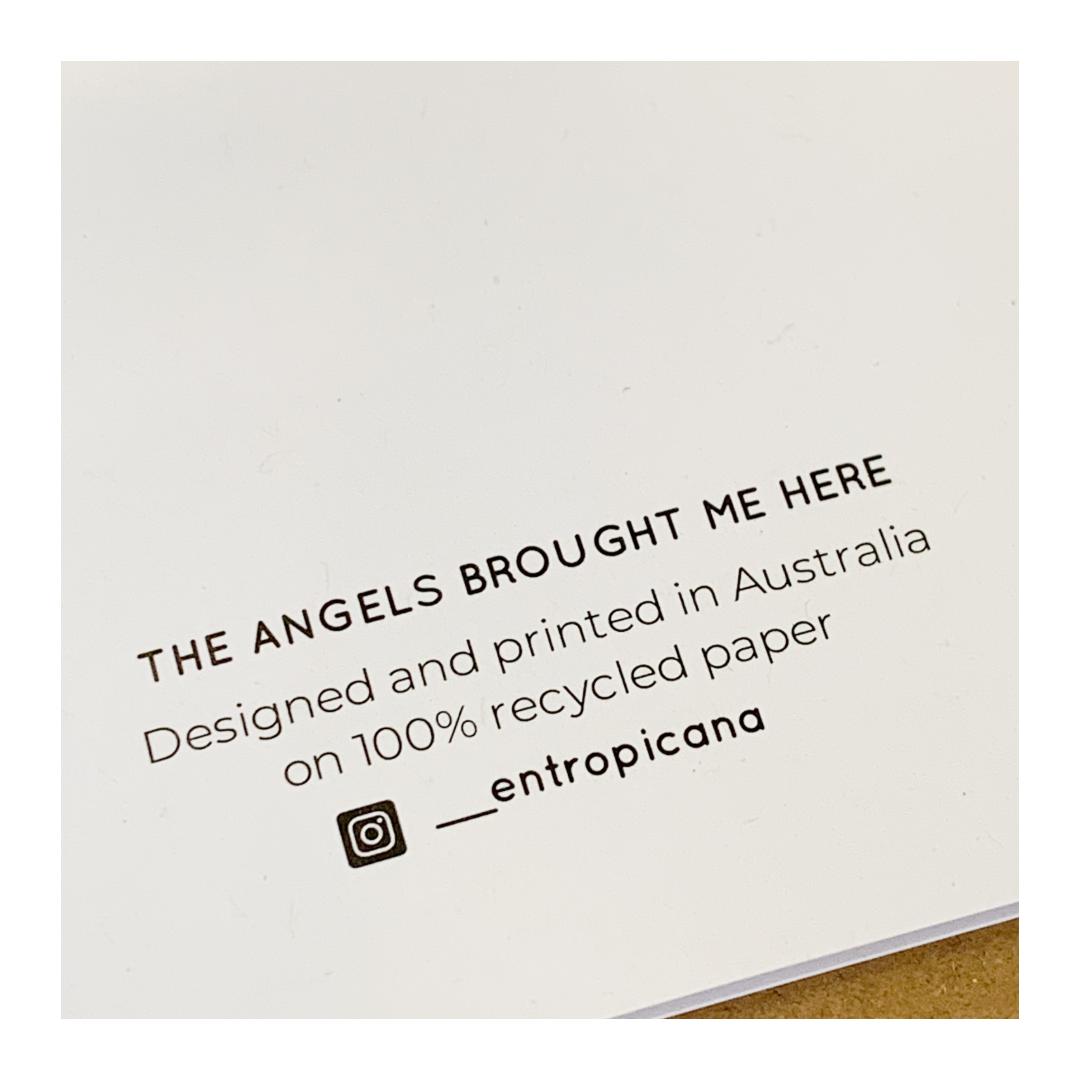HANNAH MURRAY | 'The angels brought me here' | Gift Card / Recycled paper